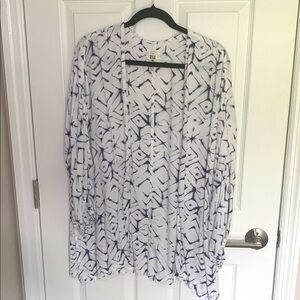 Billabong blue and white open front swimsuit cover up size small/medium